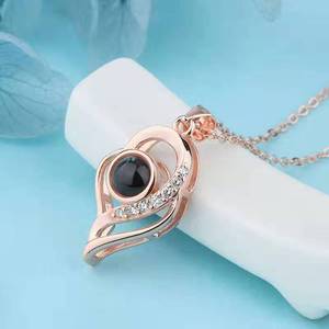 Multi Style Luxury Fashion Pvd placcato collane gioielli donna proiezione ti amo collana <span class=keywords><strong>In</strong></span> <span class=keywords><strong>100</strong></span> <span class=keywords><strong>lingue</strong></span> per anello da donna - Product Image 2