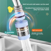 Filtre de Robinet Universel Amovible et Lavable en PP à Six Couches, Design Minimaliste Moderne pour Cuisines Domestiques ; Anti-éclaboussures et Extensible