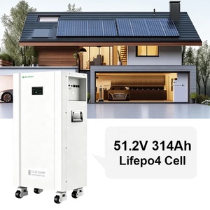 แบตเตอรี่ลิเธียมแบบพกพา 51.2V 314Ah สำหรับเก็บพลังงานภายในบ้าน 16kwh ชาร์จซ้ำได้ ระบบจัดการแบตเตอรี่แบบ Deep Cycle BMS LiFePO4 ชุดแบตเตอรี่ลิเธียมไอออนสำหรับบ้าน LF - Product Image 1