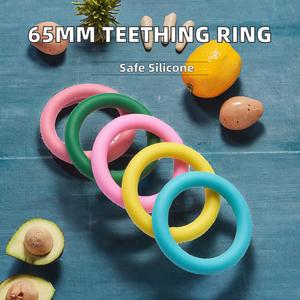 Anillo de Dentición de Silicona para Recién Nacidos de 65 mm, Grado Alimenticio, Accesorio de Joyería DIY con Cuentas de PVC - Product Image 2
