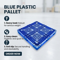 Palette en plastique Euro réutilisable à 4 voies avec base périmétrique complète pour la logistique d'entrepôt et d'exportation