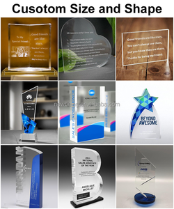 Khắc in tùy chỉnh đánh bóng chặn giấy hiển thị cơ sở rắn <span class=keywords><strong>plexiglass</strong></span> Logo khối đứng rõ ràng Acrylic khối - Product Image 3