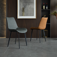 Chaise de salle à manger moderne en cuir et tissu avec structure en fer, vente chaude pour restaurants et hôtels
