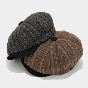 Béret Rayé Style Britannique pour Homme, Chapeau de Peintre Rétro pour Femme, Nouveauté Automne, Casquette Newsboy - Product Image 4