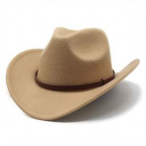 VW040 Nuevo Estilo Sombrero Vaquero Clásico de Fieltro de Lana con Ala Ancha Unisex, Sombreros Formales de Inglaterra - Product Image 5