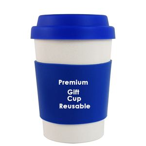 Gobelet écologique en bambou de 12 oz avec couvercle en silicone, gobelet promotionnel, tasses à café de voyage en plastique, gobelets personnalisés avec logo - Product Image 1