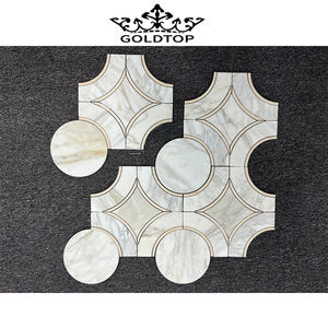 गोल्डटॉप फर्श 100% प्राकृतिक कैलोरी सोना संगमरमर मोज़ेक पदक आतिथ्य परियोजनाओं के फर्श कवर के लिए फर्श कवर - Product Image 2