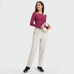 Sexy Gân Bướm Halter Thấp U Trở Lại Của Phụ Nữ Dài Tay Áo Mỏng Pilates Khiêu Vũ Phòng Tập Thể Dục Yoga Mặc Tops - Product Image 6