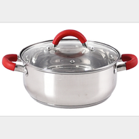 Offre Spéciale 9 pièces En Acier Inoxydable Ensemble de batterie de Cuisine Cuisson Sauteuse, Casserole, Casserole Avec Couvercle en verre Et Poignée en silicone