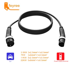 Feyree EV charging cable type 2 to type 2 /GBT/ type 1 fast electric car ev charger charging cables 16A/32A for charging station