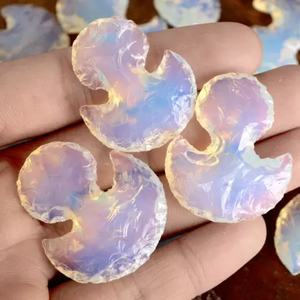 Polished <b>Moon</b> Shape Aura Quartz <b>Crystal</b> Stone Carved Gemstone Pendant for Decoration Meditation Home Display - Product Image 4