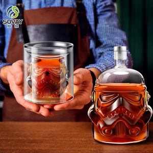 Ensemble de <span class=keywords><strong>carafe</strong></span> à whisky, flacon à whisky, <span class=keywords><strong>carafe</strong></span> à vin, bouteille en verre Stormtrooper 750 ml pour alcool, liqueur, brandy, vodka, whisky - Product Image 4