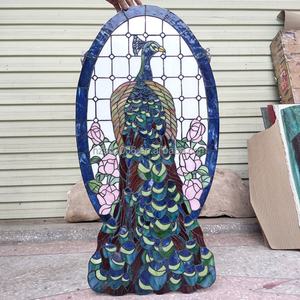 Hermoso Panel de Vidrio Tiffany Hecho a Mano con Diseño de Pavo Real, de 5 mm de Grosor, para Colgar en la Pared o Ventana - Product Image 5