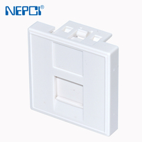 NEPCI XJY-NE-209 22.5x45mm Plaque de panneau vierge en ABS/PC Blanc/Noir pour RJ45, Module de couverture de prise USB factice, Réseau