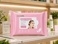 Lingettes nettoyantes pour le visage, personnalisées avec logo, féminines, organiques, biodégradables, extra douces, écologiques, sans alcool, nettoyage en profondeur, pour le maquillage