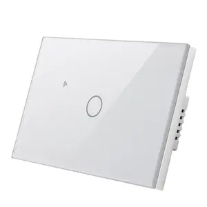 Tempered Crystal Glass USW8811W Single Pole Wifi On Off 110v Smart Electric Light Switch With Tuya Application Control