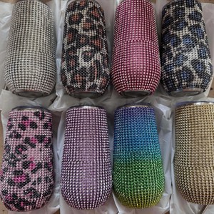 Bling chén gốm thép không gỉ trứng U hình rượu vang Tumbler & cà phê cup với Rhinestone kim cương long lanh cách nhiệt chai nước - Product Image 2