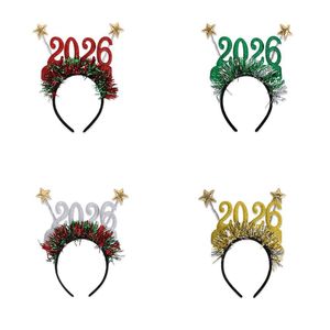 2026 capello decorazione per il nuovo anno con il numero creativo <span class=keywords><strong>di</strong></span> conto alla rovescia per la festa <span class=keywords><strong>di</strong></span> capodanno fascia con stelle e Tinsel - Product Image 1