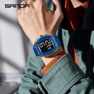 SANDA 6222 Tonneau Shaped Multifunctional Student <strong>Old</strong> Men Voice Timing Uhr Waterproof Digital Electronic Watch for Elderly Gifts - Product Image 2