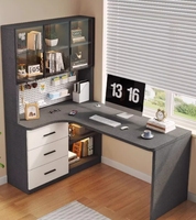 Bureau en bois intégré AILICHEN avec étagère, bureau simple pour la maison et la chambre à coucher avec fonction pliable
