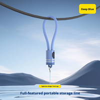 Kabel Pengisian Cepat USB C ke USB C 60W, Kabel Data Pendek dengan Tali Nilon untuk Laptop, Tablet, dan Ponsel