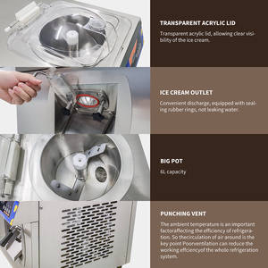 Máquina de Helados Vertical Automática XEOLEO Comercial de 6L para Frutas Frescas, Congelador de Helados Duros, Producción de 24L/H, Conservación Nocturna - Product Image 3