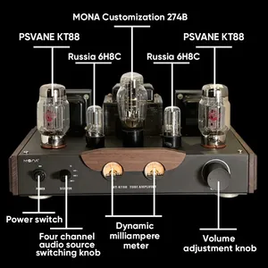 Amplificateur à tubes Himing Mona LXY KT88, version bois, haute puissance, 2.0 canaux, HIFI, amplificateur manuel pur à une seule sortie, avec emballage - Product Image 4