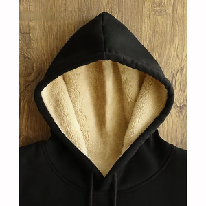 Heavyweight <b>Sherpa</b> Fleece <b>Men</b> Pullover Sweatshirt Multicolor Casual Hoodie With Custom Embroidery - Product Image 3