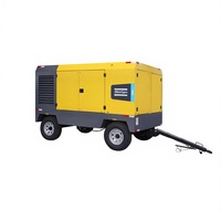 Compresseur d'air portable diesel Atlas Copco Cummins à injection d'huile, compresseur à vis pour le forage de puits d'eau