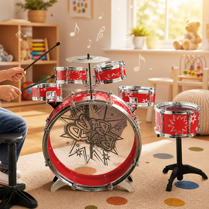 Set di Batteria Acustica Rotante per <span class=keywords><strong>Bambini</strong></span>, Strumento Musicale Amato dai Piccoli - Product Image 4