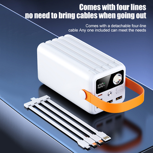 Out Door Power Bank Station luce luce campeggio torcia 50,000 MAh ad alta capacità con 4 cavo incorporato - Product Image 3