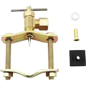 Válvula de Aguja de Latón con Salida Comprimida de 1/4\" y Autoperforación Manual para Uso en Aire Acondicionado de 3/8\" a 1-15/16\" de Diámetro - Product Image 3