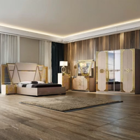 Ensemble de lit double king size personnalisable avec cadre en MDF et revêtement en cuir pour chambre principale, villa, maison, hôtel, massage