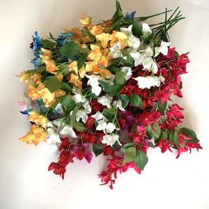 Flores Artificiales de Buganvilla de Seda Hechas a Mano de 75 cm, Cinco Ramas, Decoración de Pared Interior para Bodas - Product Image 1