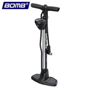 Pompe à vélo BOMO 160 PSI haute pression avec manomètre, valve double Schrader Presta, base pour VTT - Product Image 1