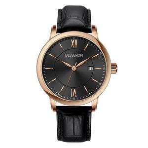 Montres à quartz analogiques pour hommes en acier inoxydable, étanches, avec bracelet en cuir, nouveau design, vente en gros, marque OEM/ODM, style professionnel et tendance - Product Image 6