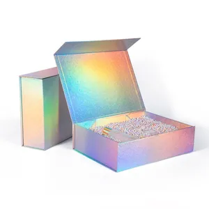 Custom Caixa Cajas Holografica Magnetic Pr Box Packaging Cosmetic Cardboard Gift Pr Holographic Packaging Box