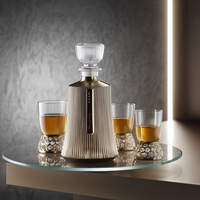 Ensemble de carafe à whisky avec bouteille en verre gravée, bouchon hermétique et coffret cadeau