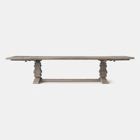 Ensemble de table à manger rectangulaire extensible en bois massif de luxe moderne avec chaise à accoudoirs inclinés pour les designers d'intérieur