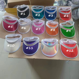 Personnaliser Logo Transparent Couleur Plastique <span class=keywords><strong>Pare</strong></span>-<span class=keywords><strong>Soleil</strong></span> Chapeau Plage Sunhat Tennis Golf Sports de Plein Air Visière pour Femmes Hommes - Product Image 6