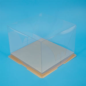 Заводская распродажа, прозрачная <span class=keywords><strong>2</strong></span> в 1 ацетатная пластиковая упаковочная коробка для свадебного подарка, торта - Product Image 6