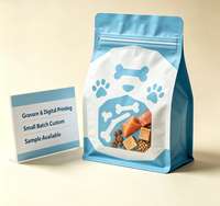 Sacs refermables en aluminium VMPET à 8 soudures latérales, résistants à l'humidité, pour emballage d'aliments pour animaux de compagnie, personnalisables, vente en gros