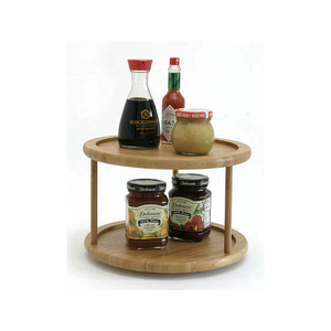 <strong>Turn</strong> Able Cabinet Countertop <strong>Table</strong> Pantry Spice Rack Cabinet Organizer Kitchen Pantry <strong>Shelf</strong> Tabletop Round Bamboo Lazy Susan - Product Image 6