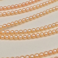 Collier de perles d'eau douce Zhuji 3-4mm, forte luminosité, presque naturelles, semi-finies, pour DIY, poudre de perle dorée chinoise