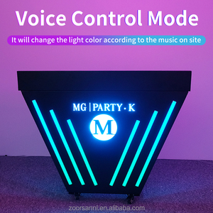Bàn DJ di động điều khiển bằng giọng nói, có đèn LED, kiểu quầy bar phát sáng, dành riêng cho DJ, dùng cho quán bar, hộp đêm - Product Image 4