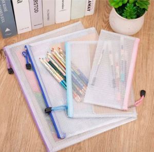 Pochette en filet A4, pochettes de rangement étanches avec fermeture éclair, sacs de classement pour l'école, jouets, puzzles - Product Image 2