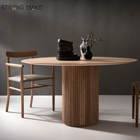 Mesa De Comedor De Madera moderne vintage nordique en pin recyclé chêne noyer Table à manger ronde en bois massif pour la salle à manger
