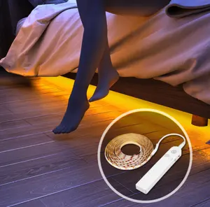 LED body human sensor light with DC battery powered waterproof light strip 5V cabinet closet bed lamp strips
