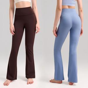 USA Oversea Premium Stretchy High Waist Women Yoga <b>Flare</b> <b>Leggings</b> <b>Flare</b> Pants for Gym Fitness Casual Daily and Sports - Product Image 1
