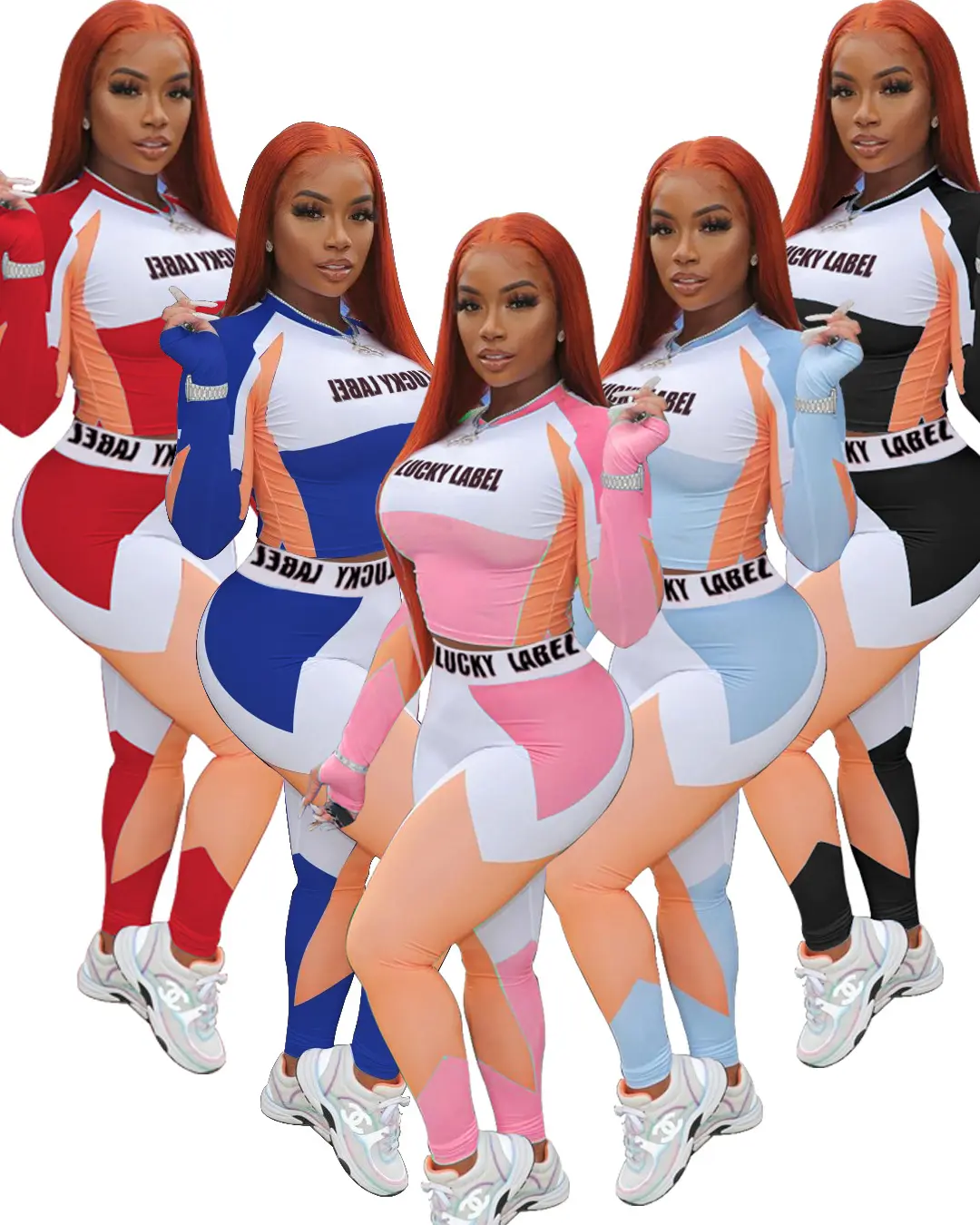 Кроп-топ и леггинсы Hey Girl в стиле пэчворк, женский спортивный костюм с этикеткой на удачу, комплект из 2 предметов для бега, 2021